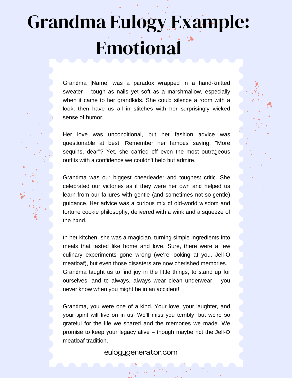 A Guide on Writing a Eulogy for Your Grandma