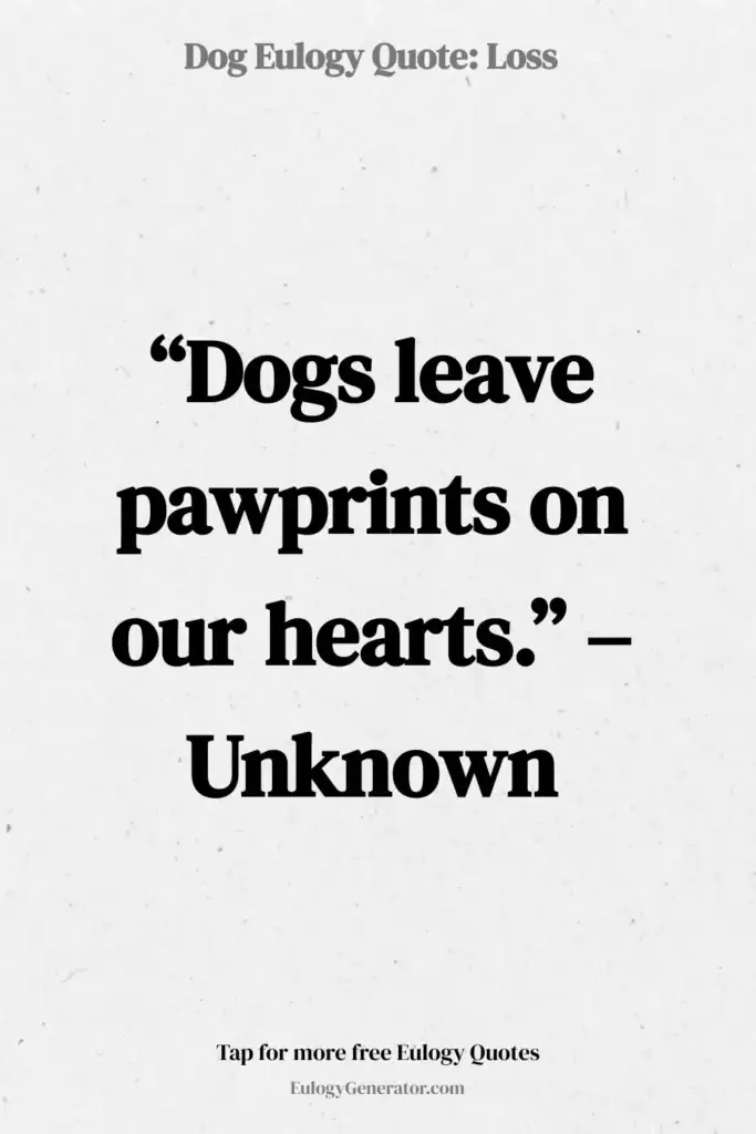 dog eulogy quote example