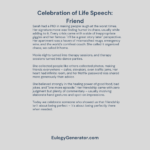 Celebration of Life Speech: Friend