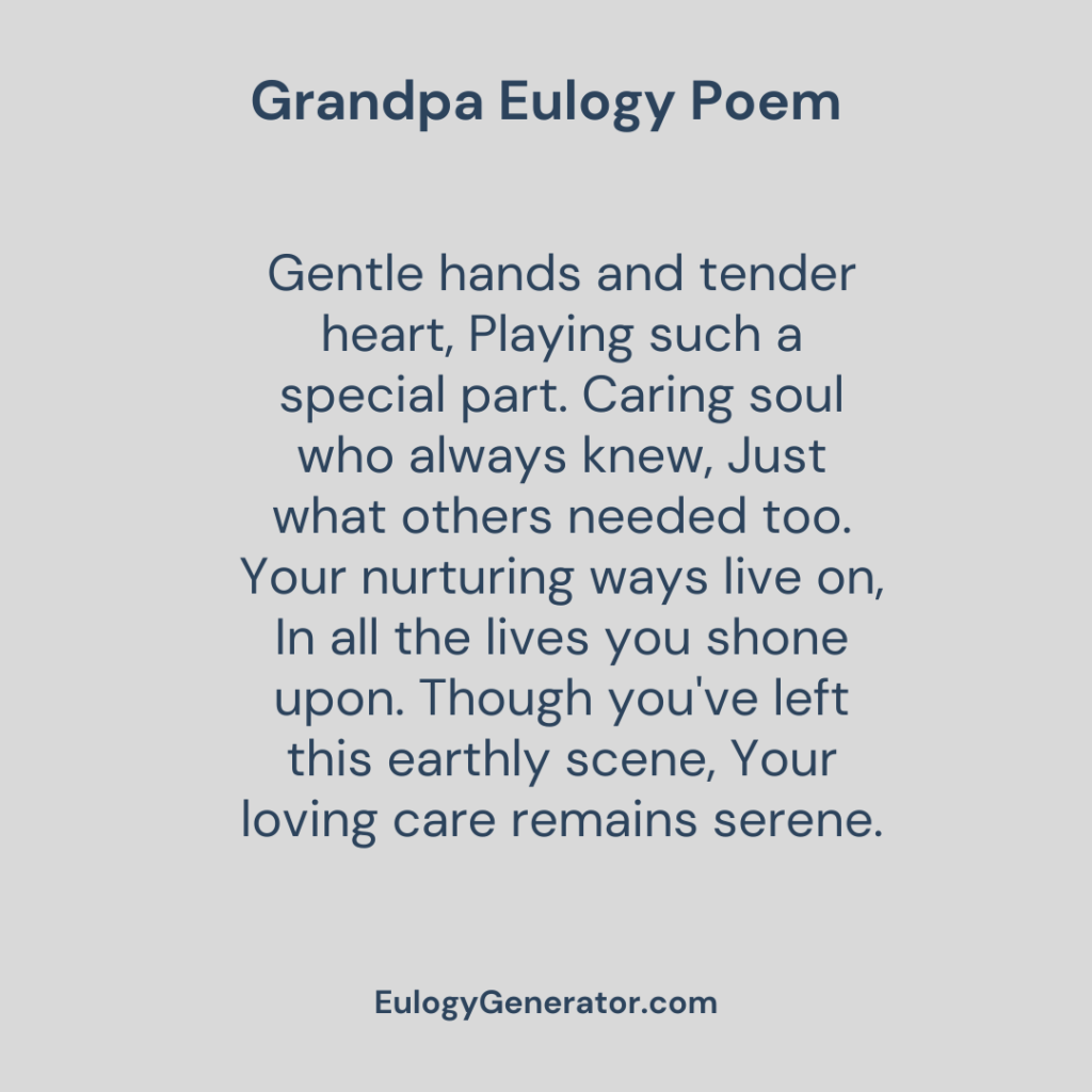 grandpa eulogy poems