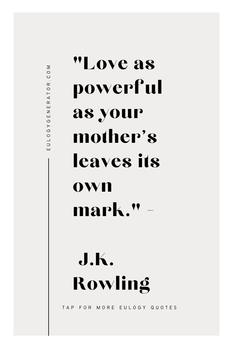 Inspirational graphic with warm colors and a heartfelt quote about mother loss