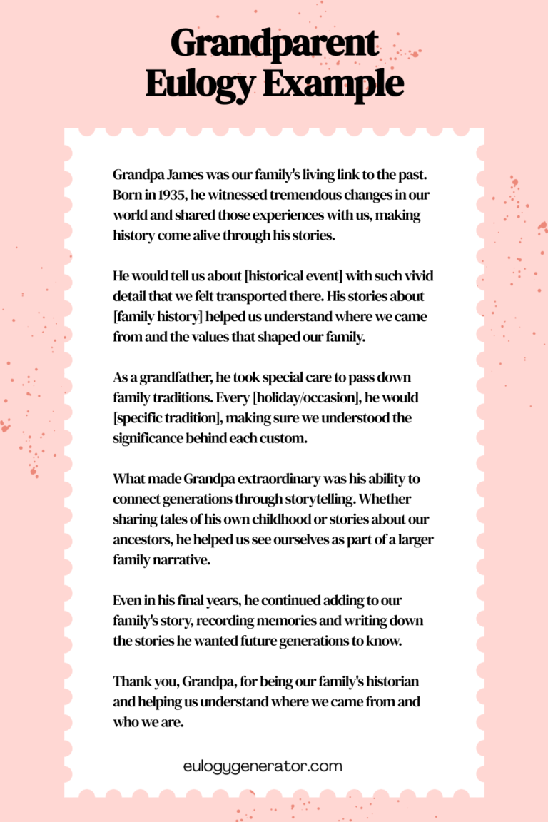 5 Grandparent Eulogy Templates to Use as Inspiration Eulogies By Jen