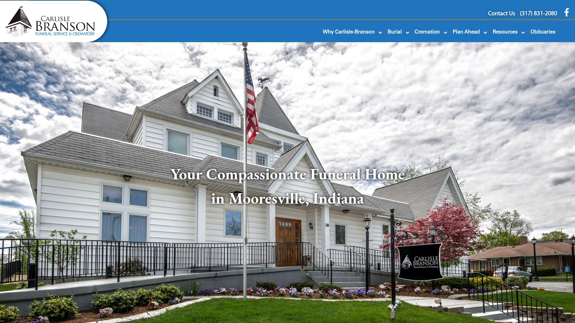 Carlisle-Branson Funeral Service & Crematory website homepage