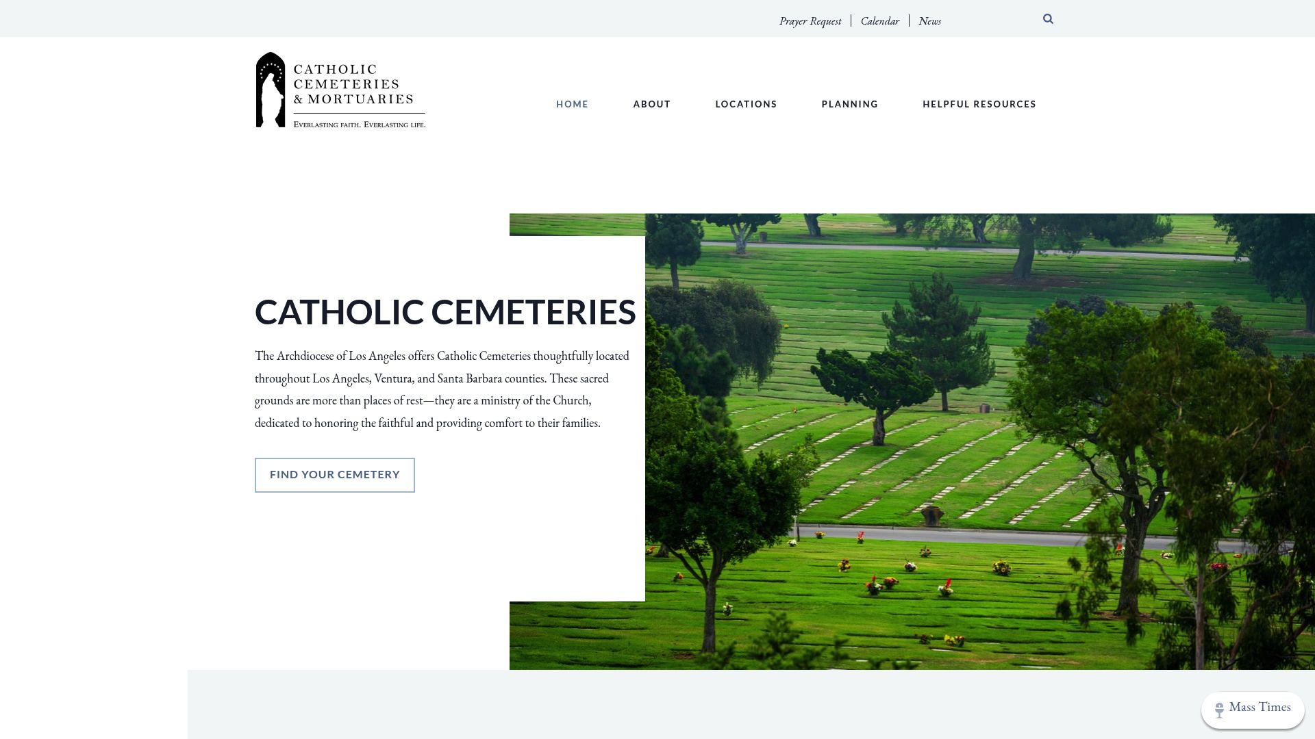 Catholic Cemeteries and Mortuaries website