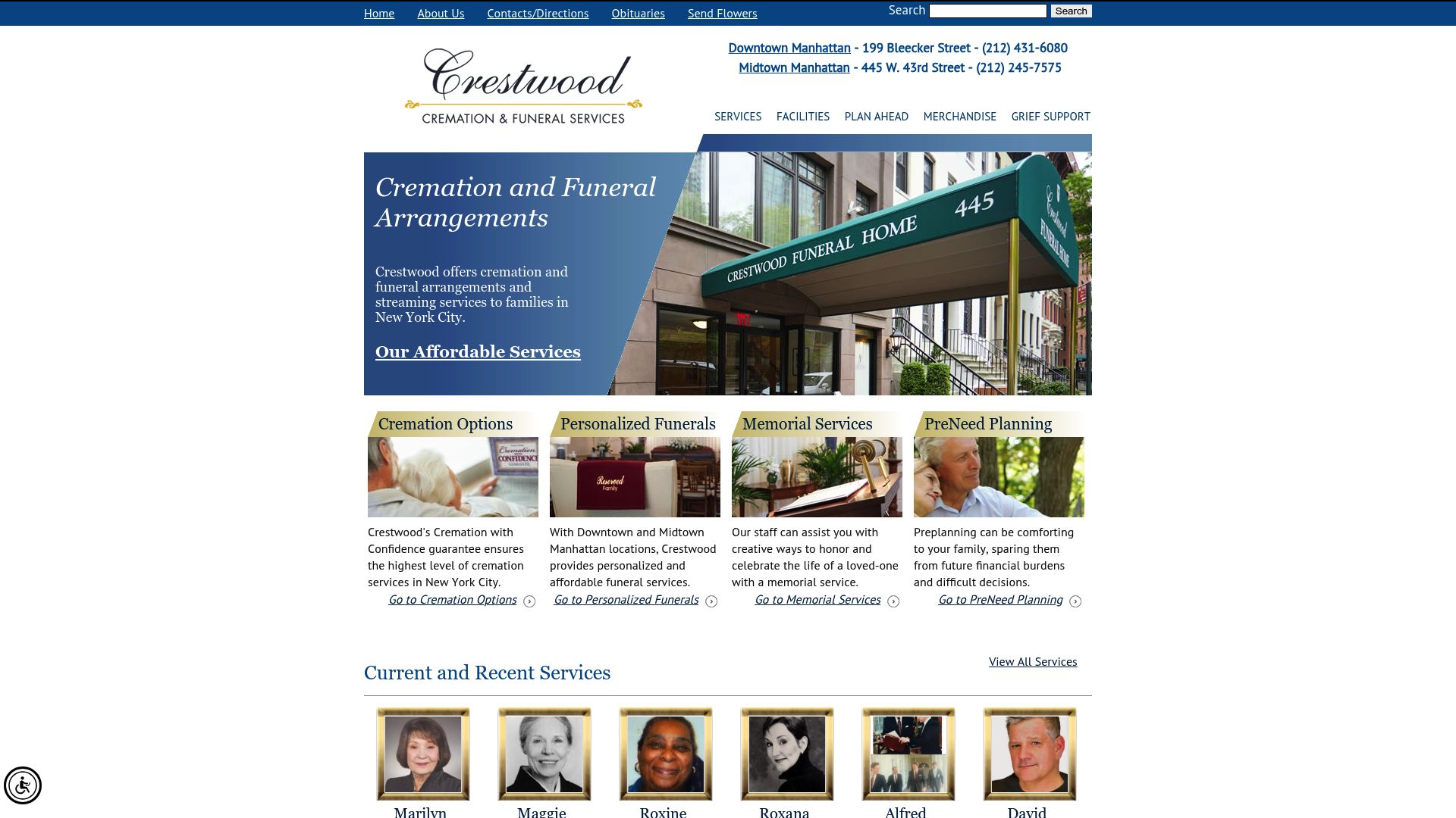 Crestwood Cremation website