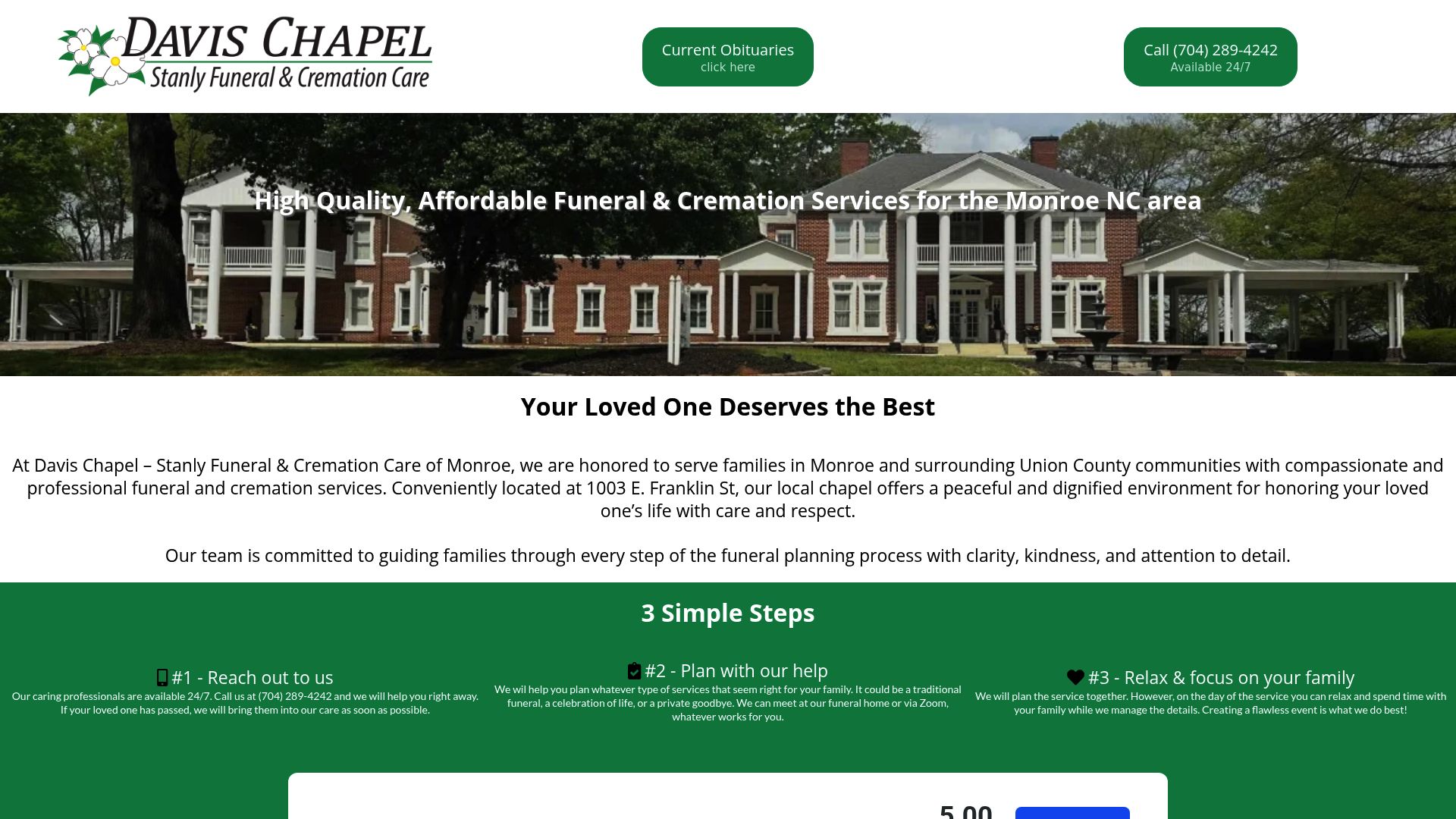 Davis Chapel funeral home exterior