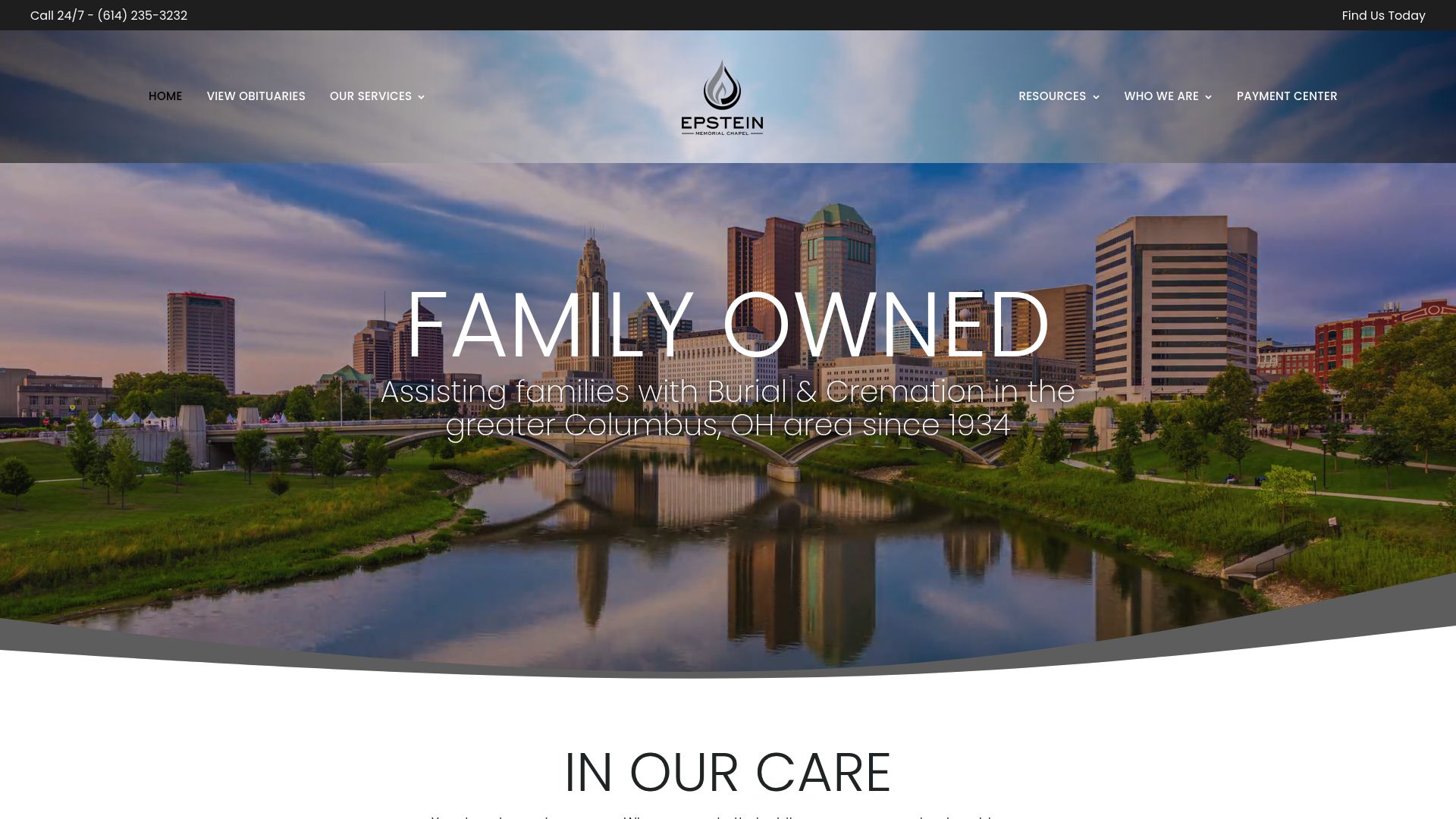 Epstein Memorial Chapel website homepage