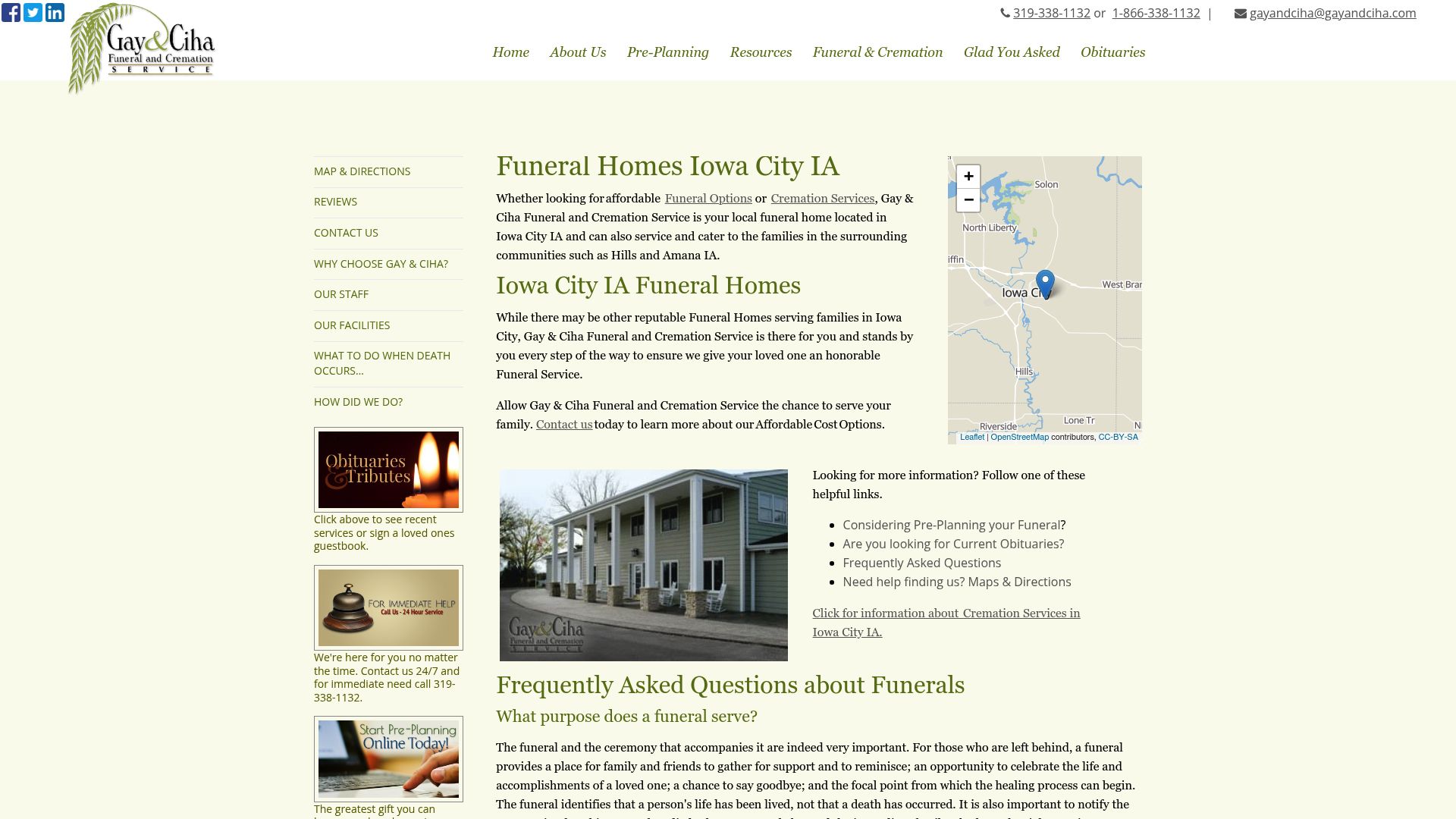 Gay & Ciha Funeral and Cremation Service Iowa City location