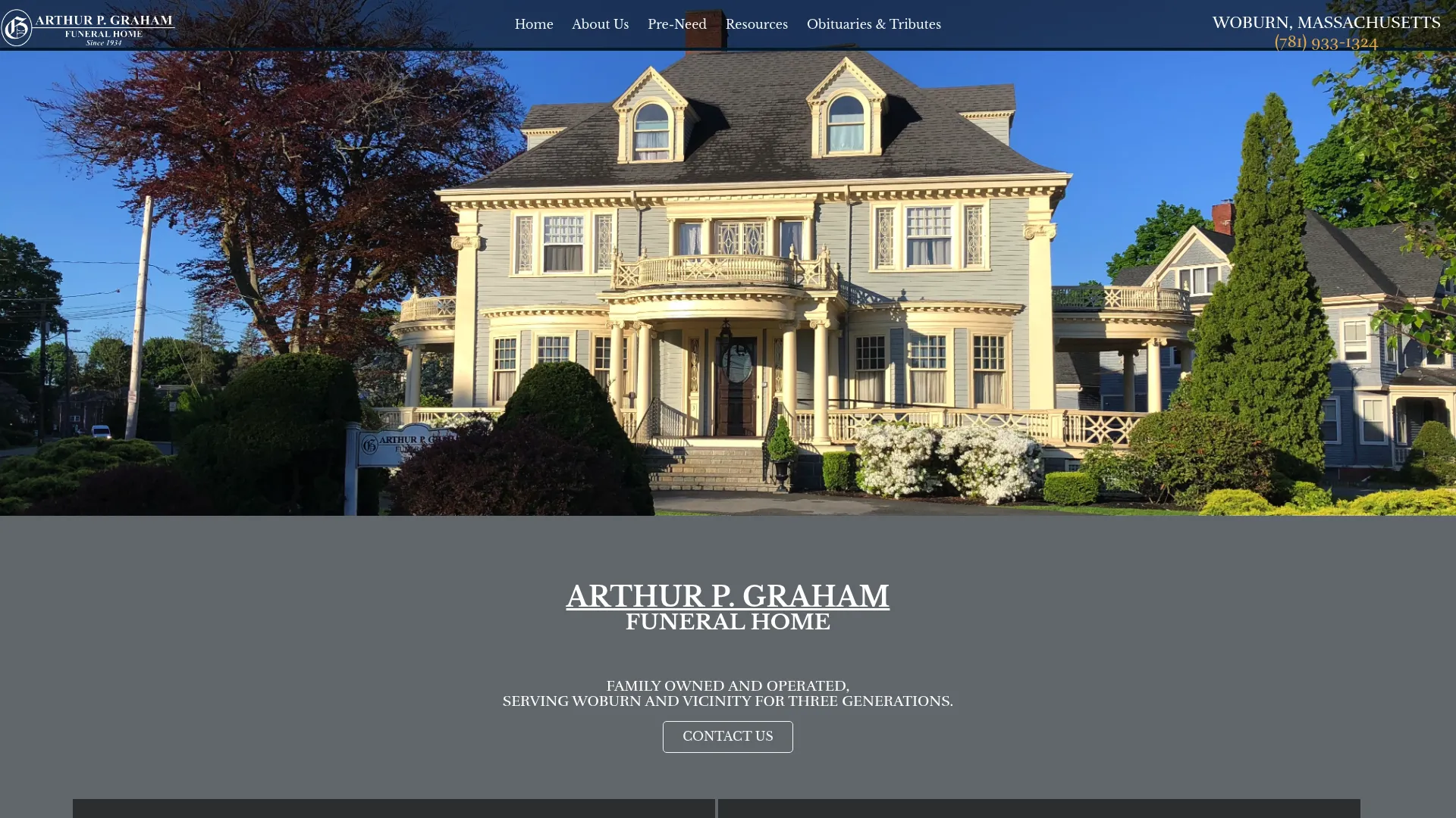 Graham Funeral Home website homepage