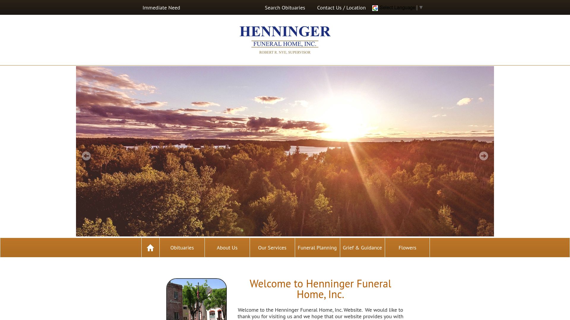 Henninger Funeral Home historic building facade