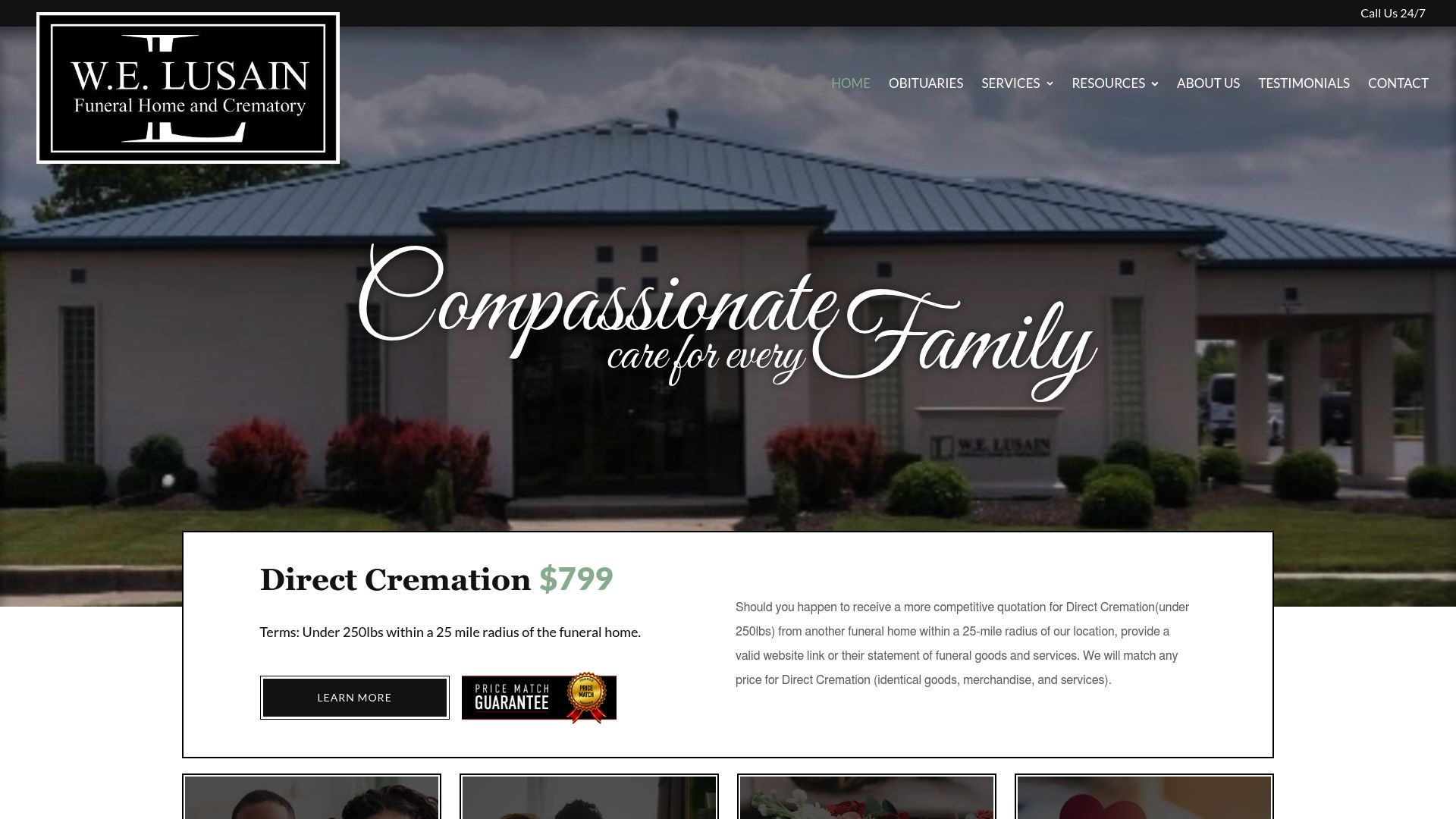 W.E. Lusain Funeral Home and Crematory website