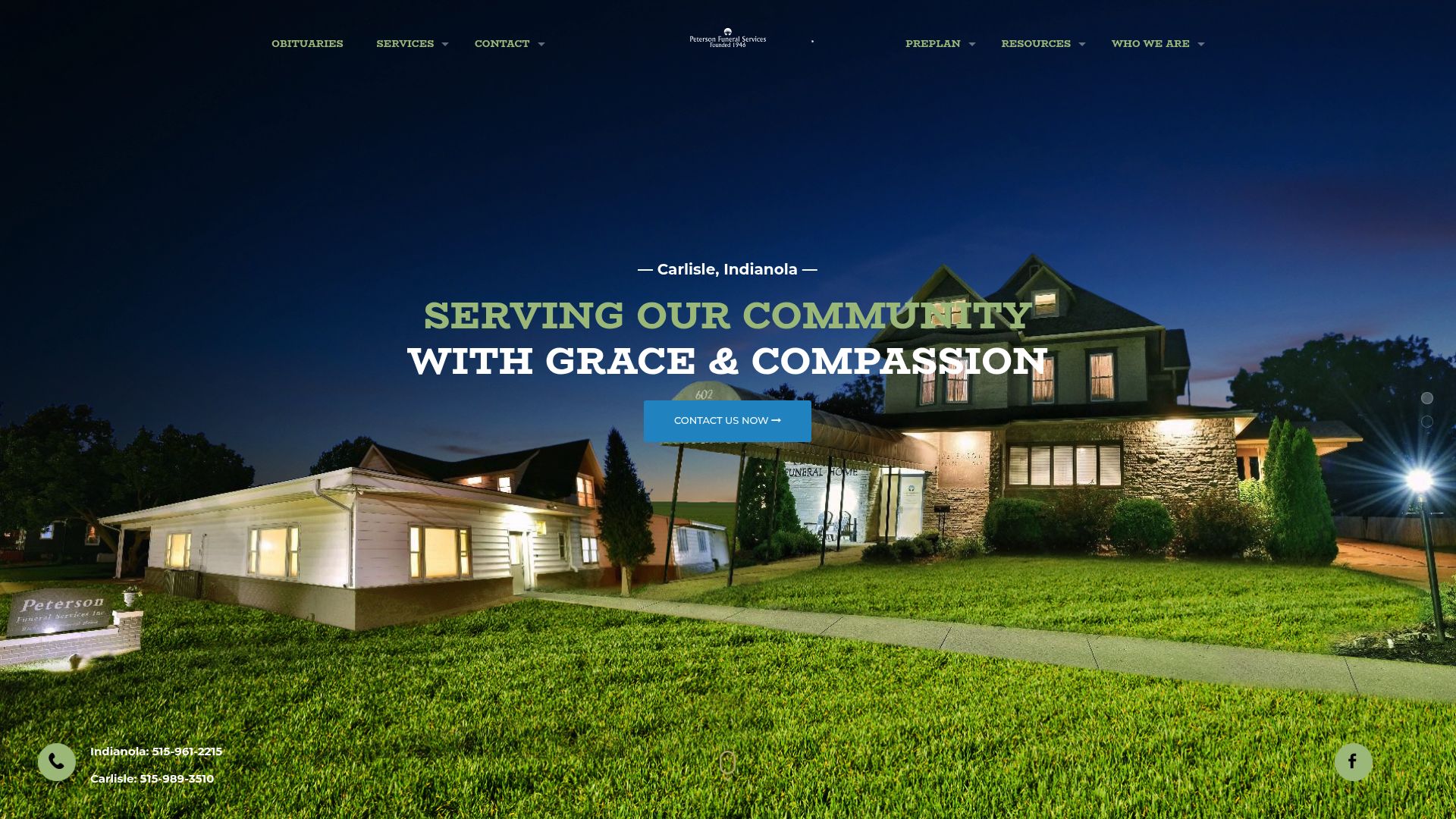 Peterson Funeral Services building and grounds