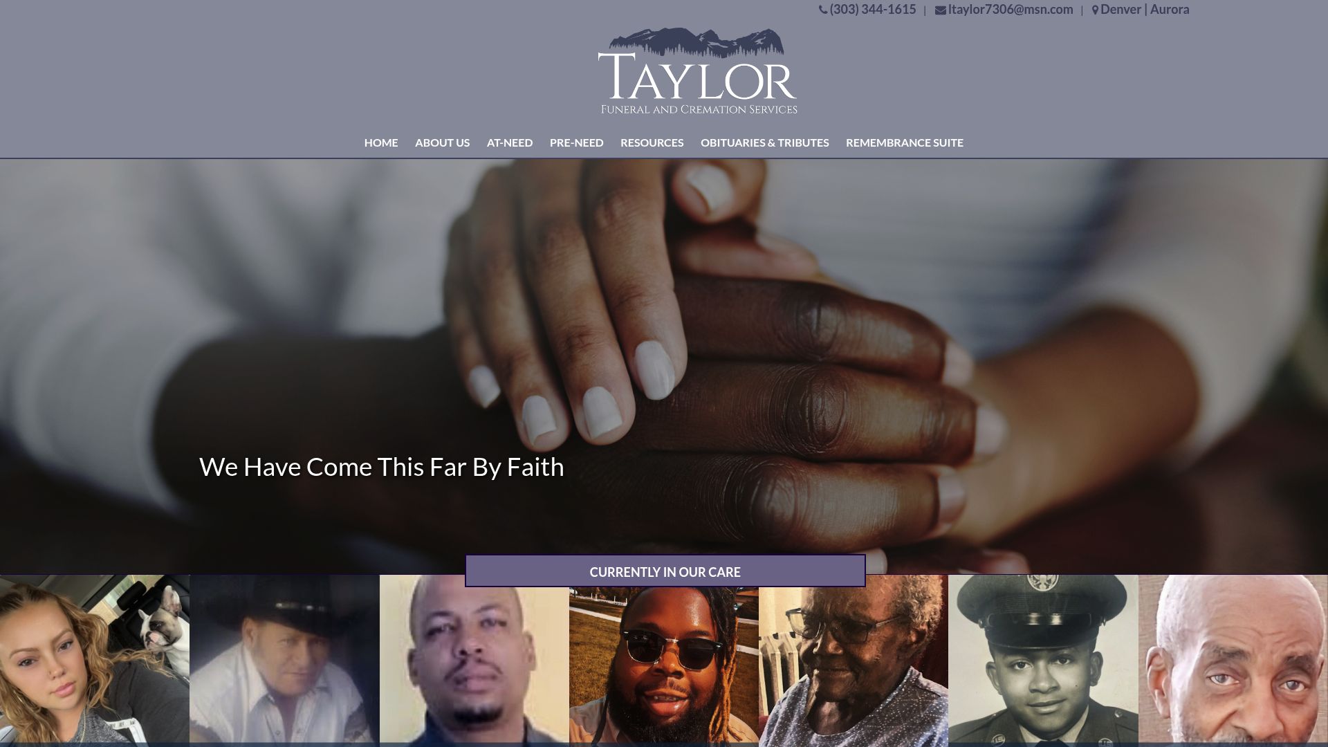 Taylor Mortuary website homepage