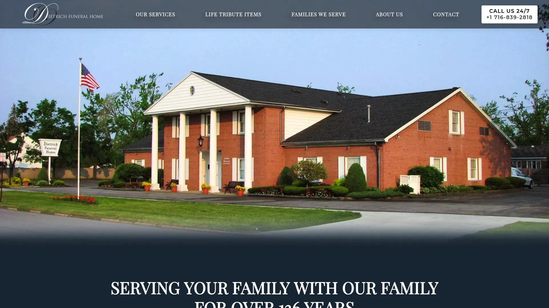 Dietrich Funeral Home website screenshot