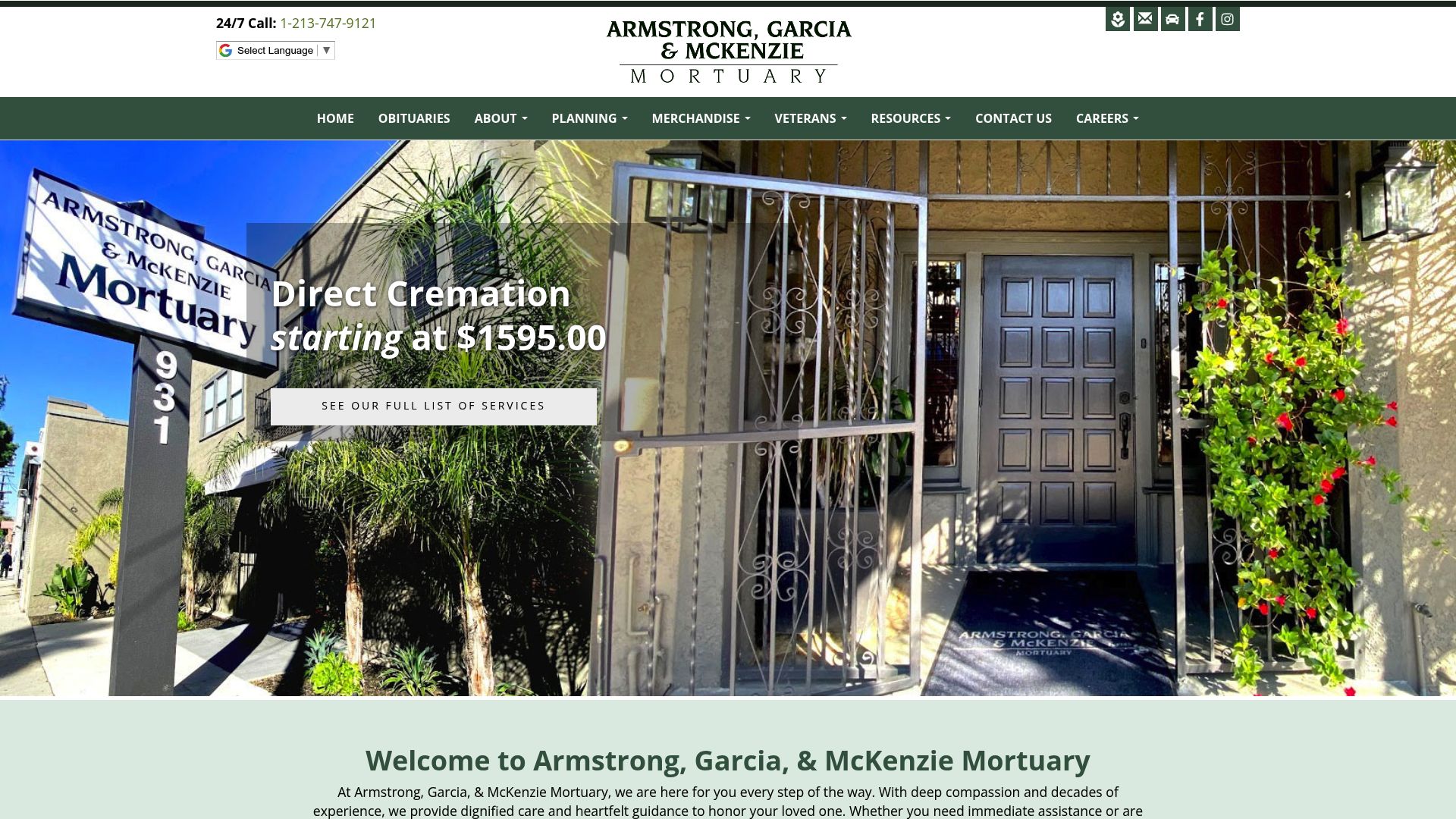 Armstrong Garcia McKenzie Mortuary website
