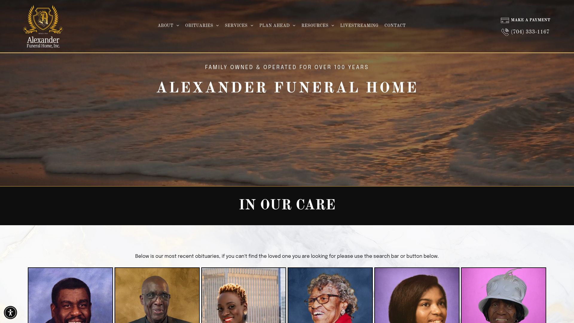 Alexander Funeral Service website