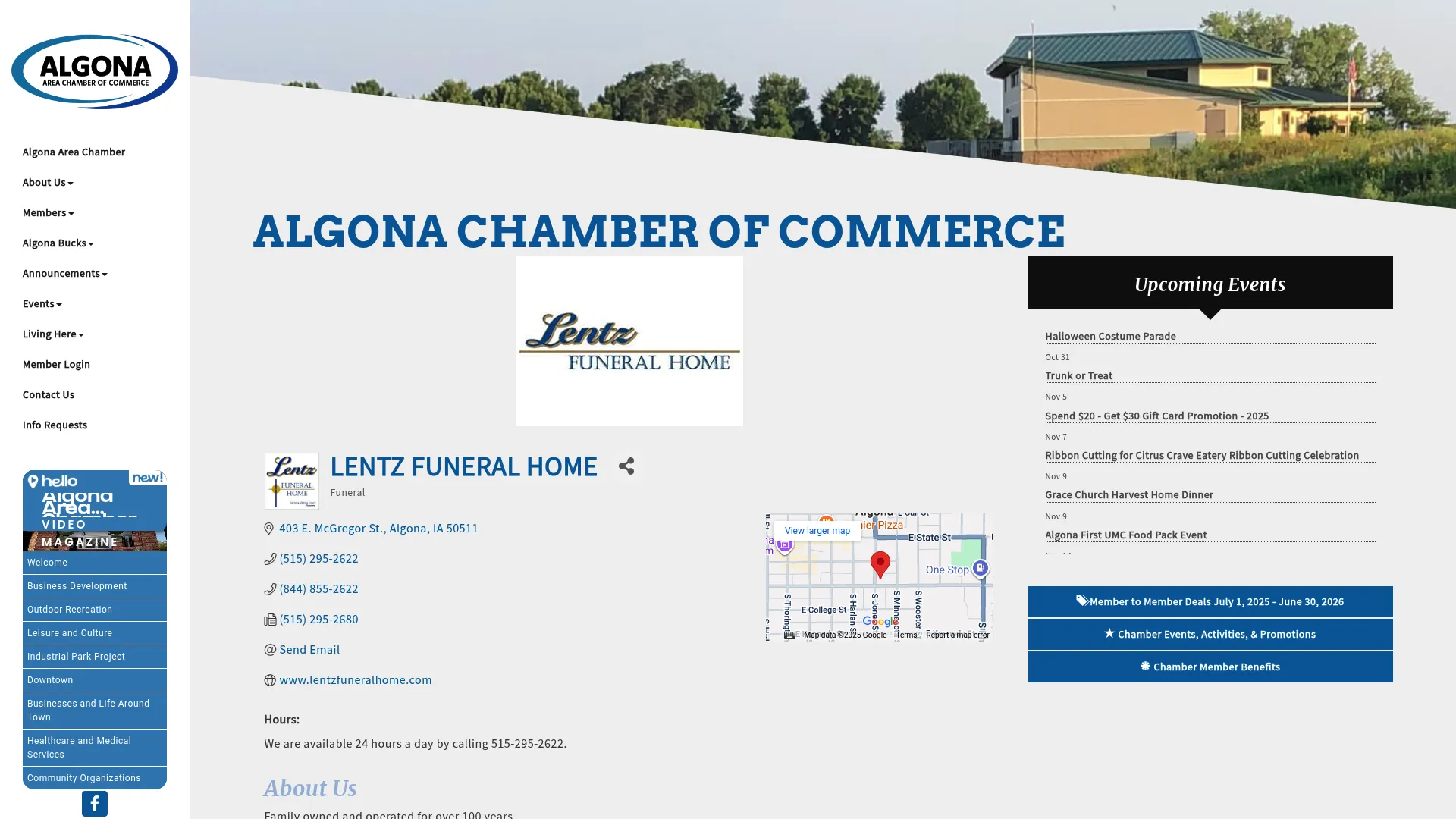 Lentz Funeral Home listing