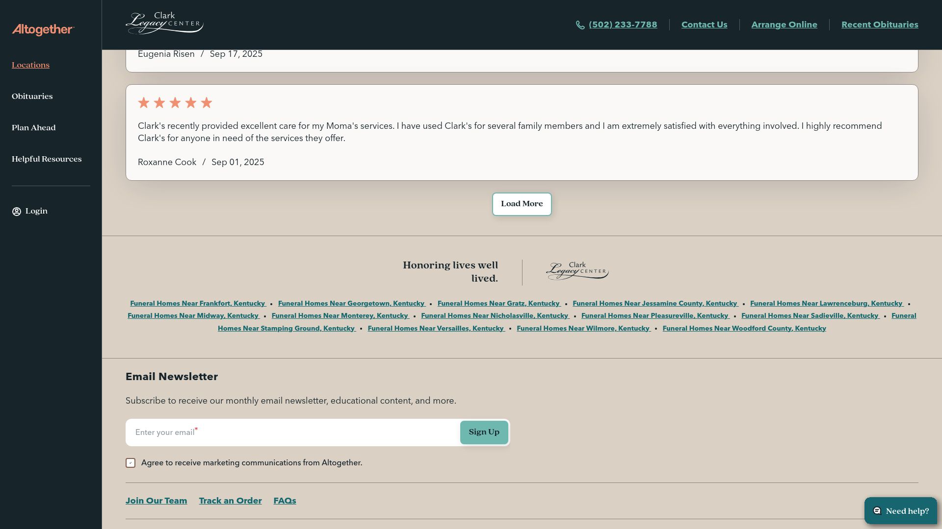 Clark Legacy Center Frankfort facility