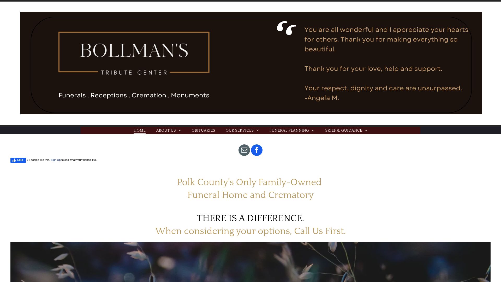 Screenshot of bollmanstributecenter.com