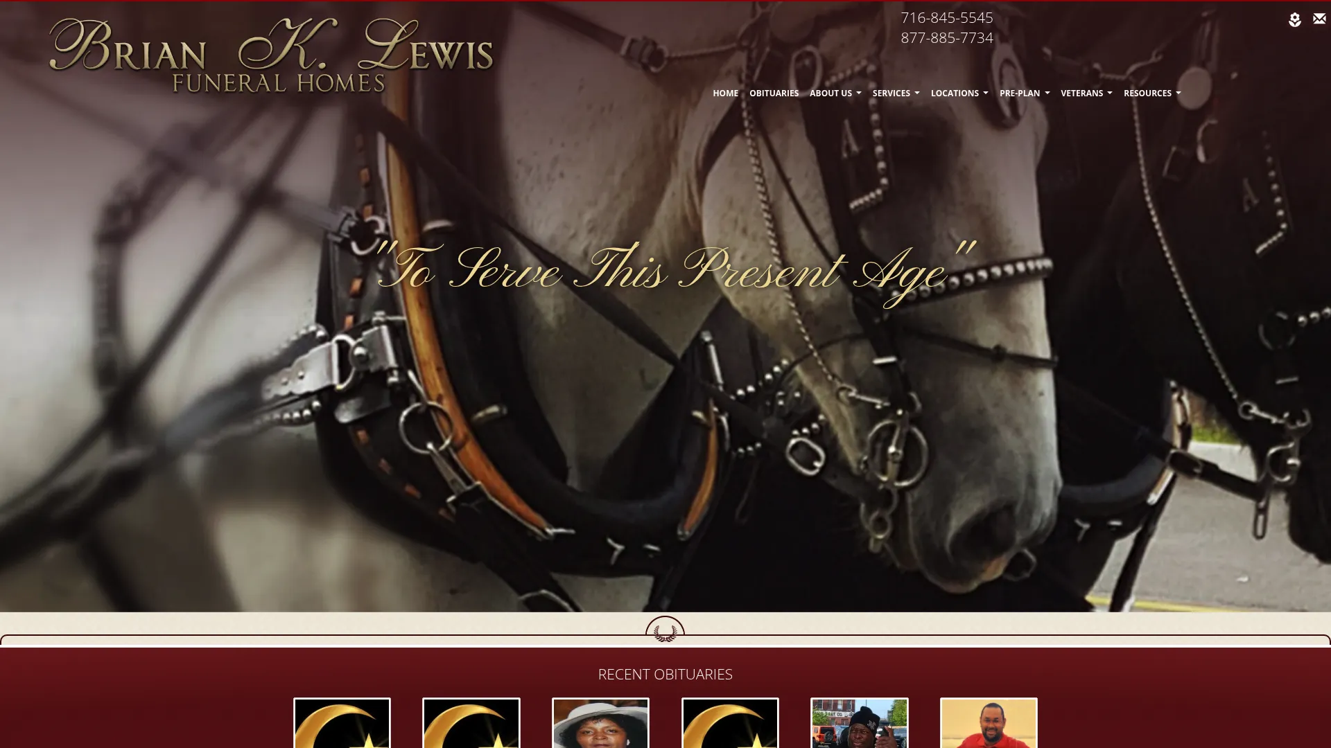  Brian K. Lewis Funeral Homes website screenshot