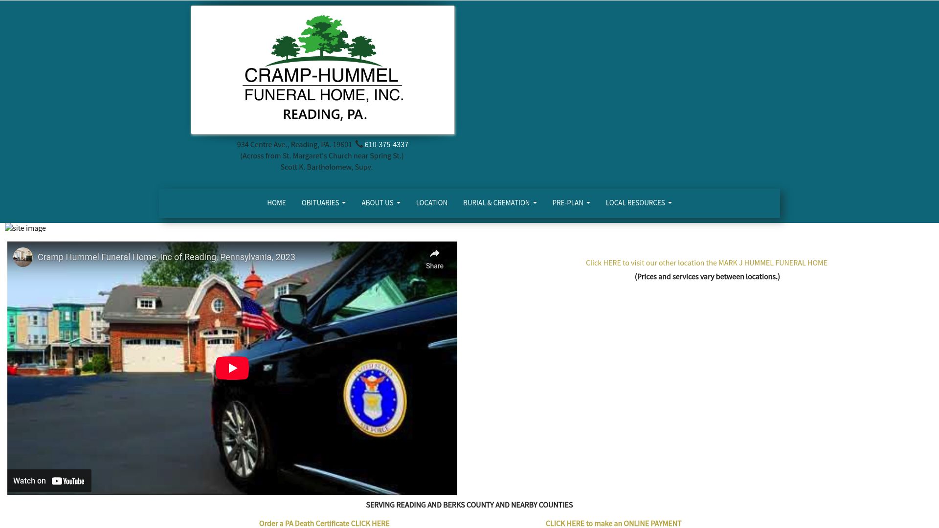 Cramp Hummel Funeral Home chapel interior