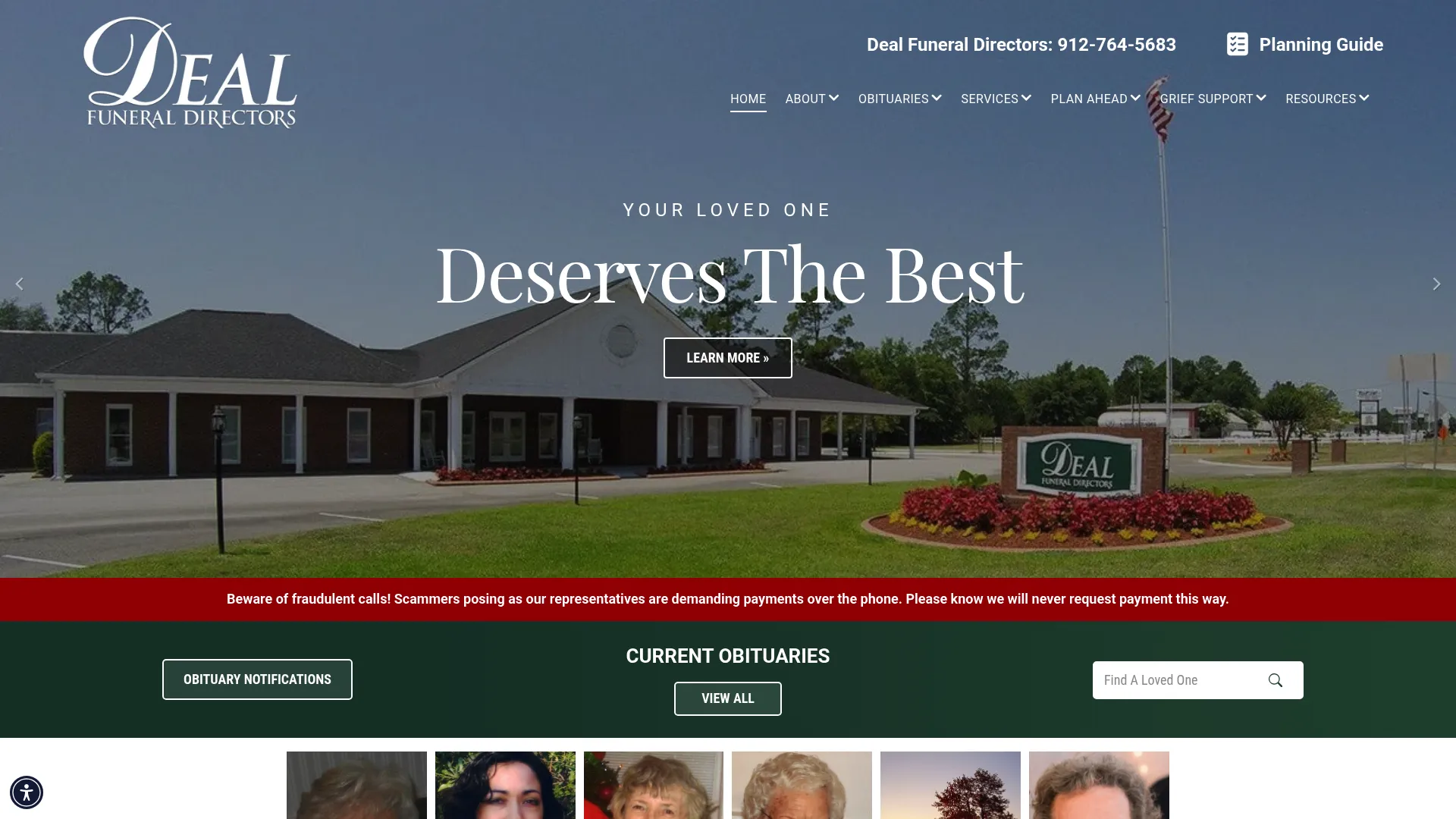 Deal Funeral Directors website screenshot