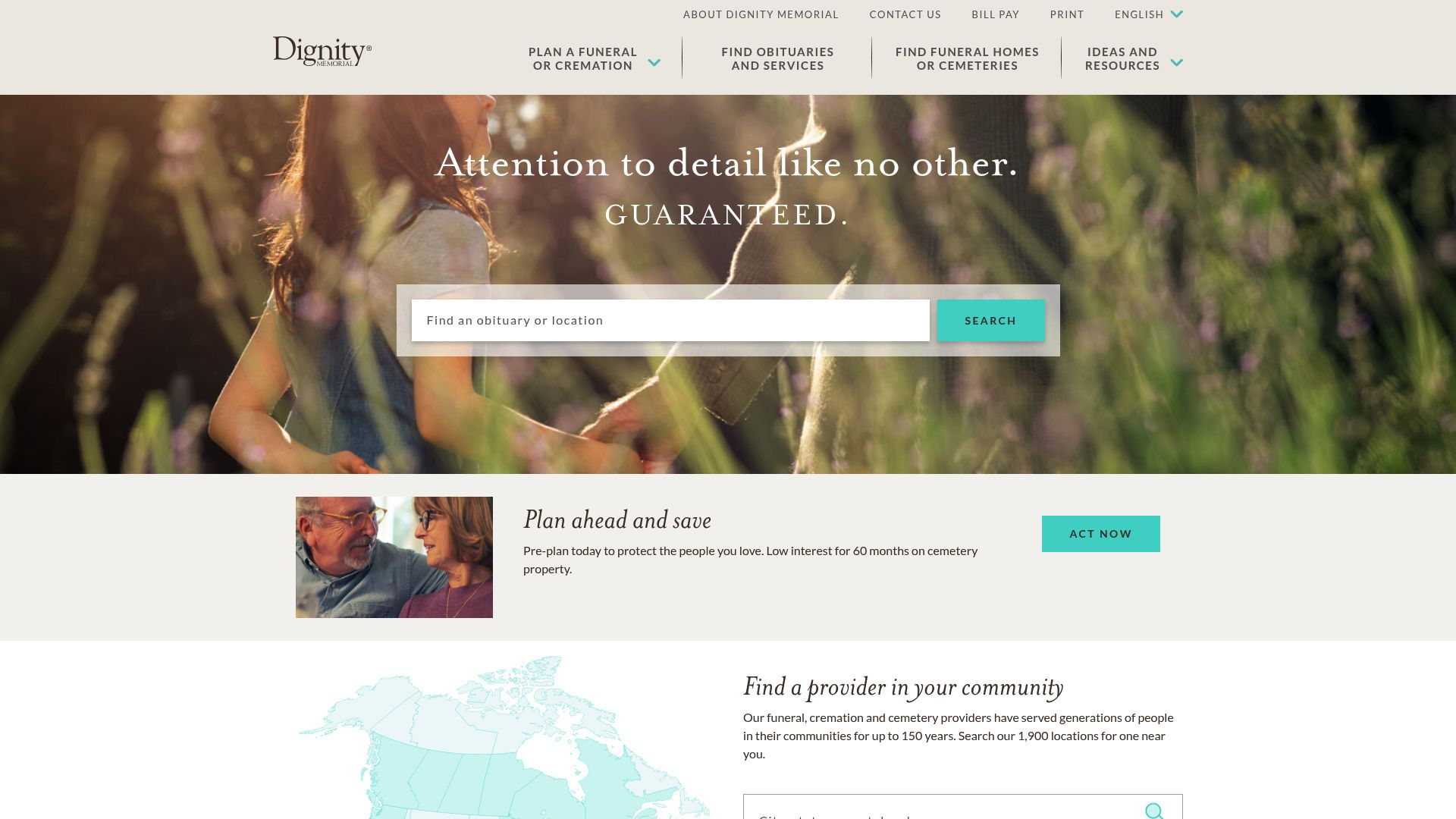 Dignity Memorial network website