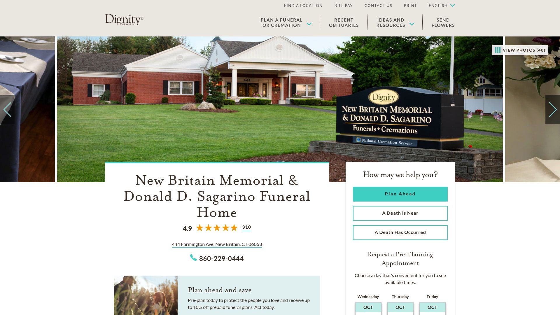 New Britain Memorial-Sagarino Funeral Home website
