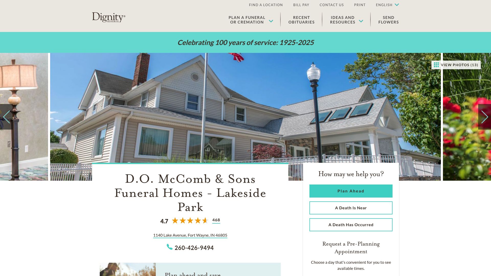 D.O. McComb Lakeside Park location website