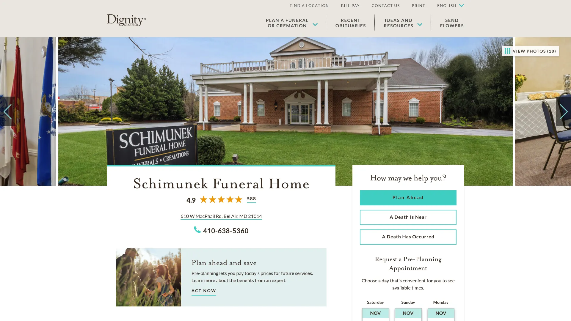 Schimunek Funeral Home on Dignity Memorial website