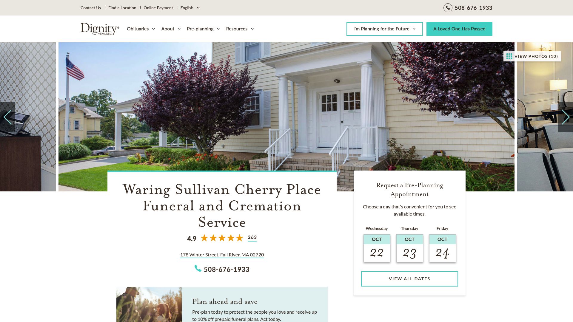 Waring Sullivan Cherry Place Funeral Home exterior view