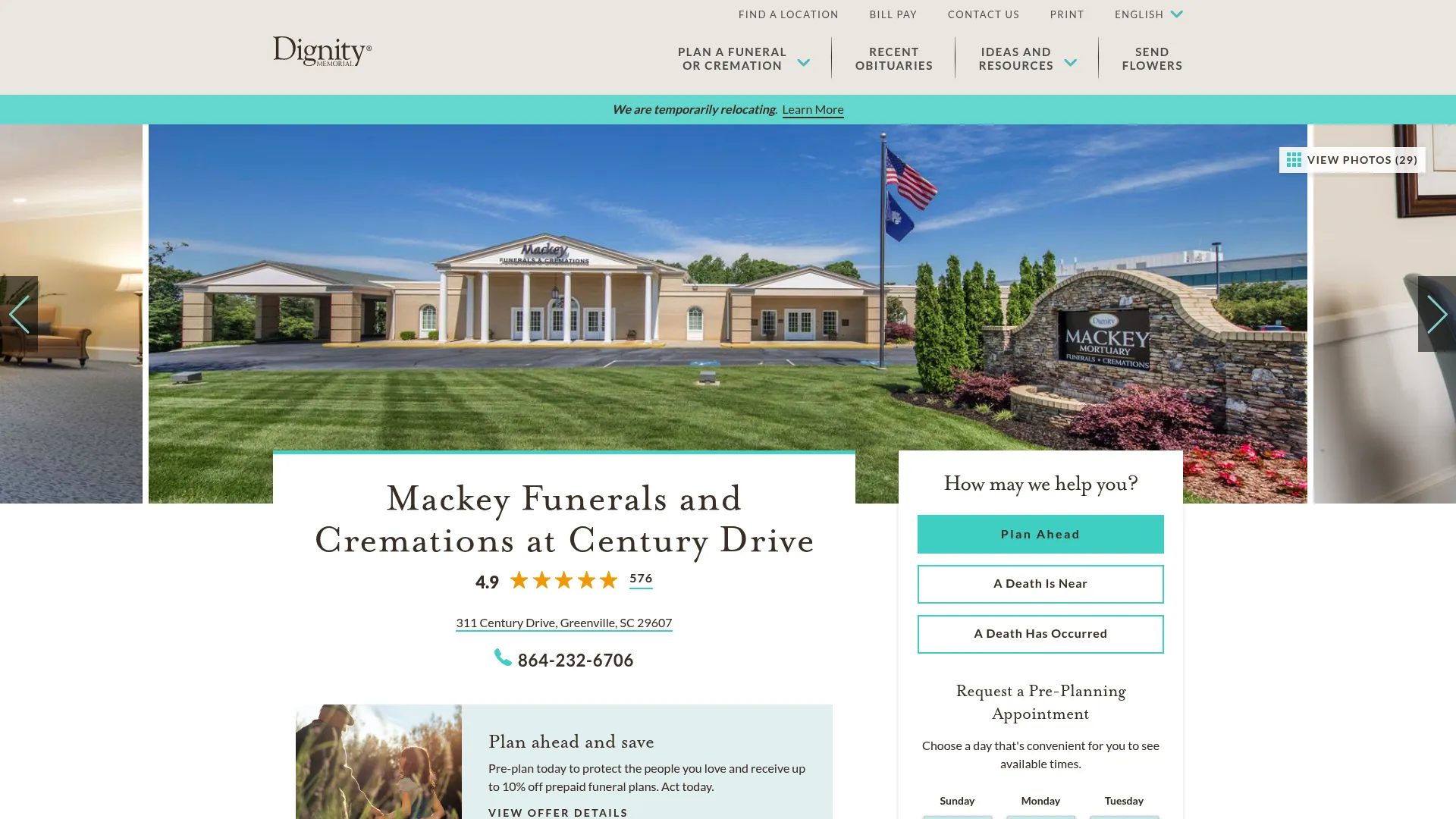 Mackey Funerals and Cremations website