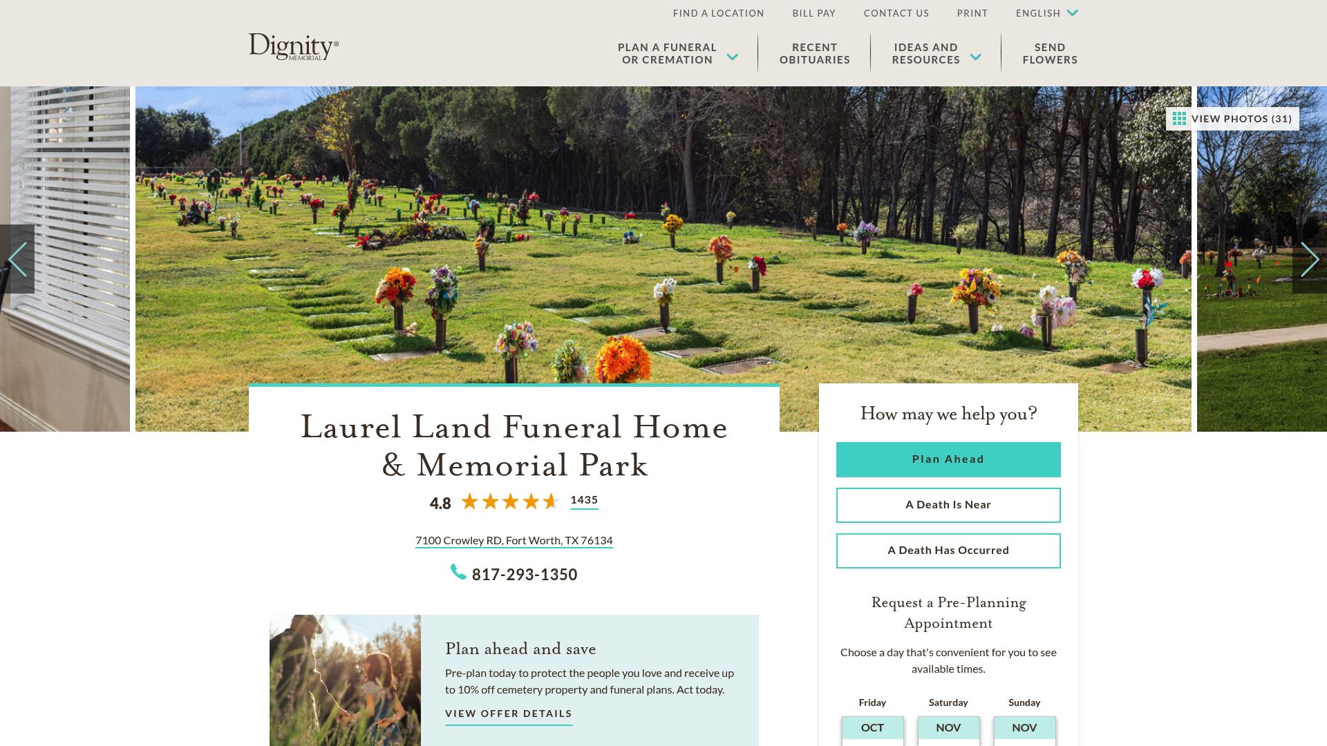 Laurel Land Funeral Home on Dignity Memorial website