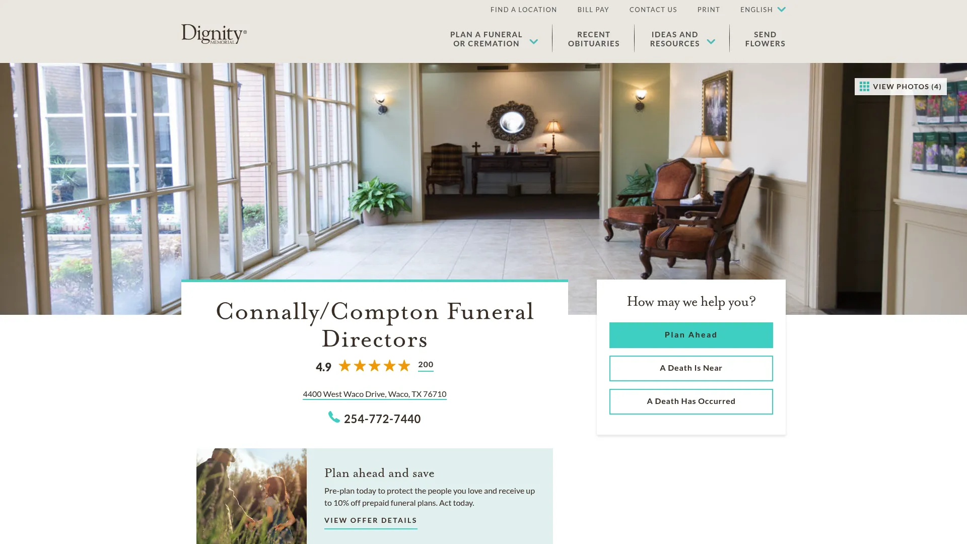 Connally/Compton Funeral Directors website