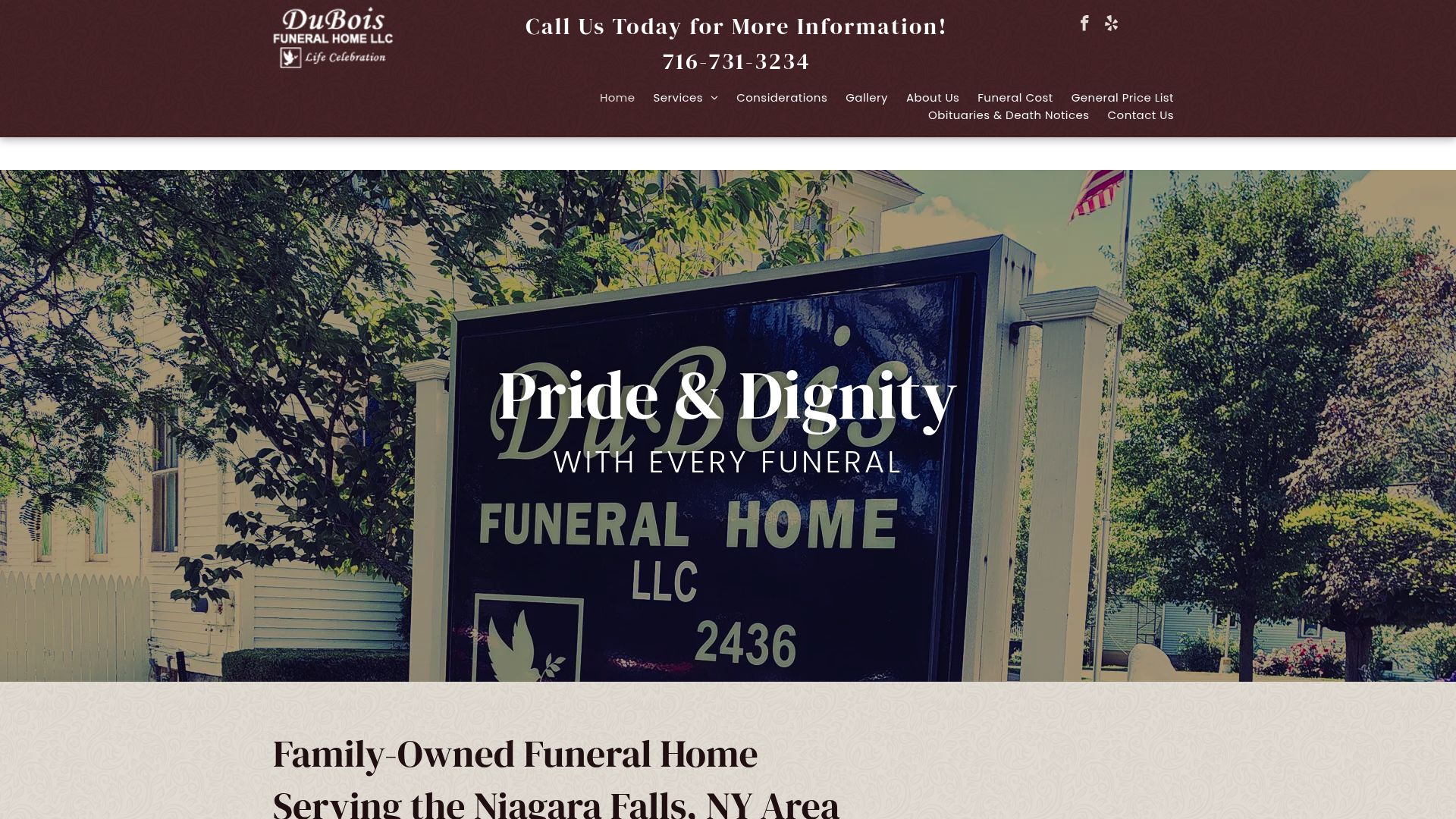 DuBois Funeral Home website