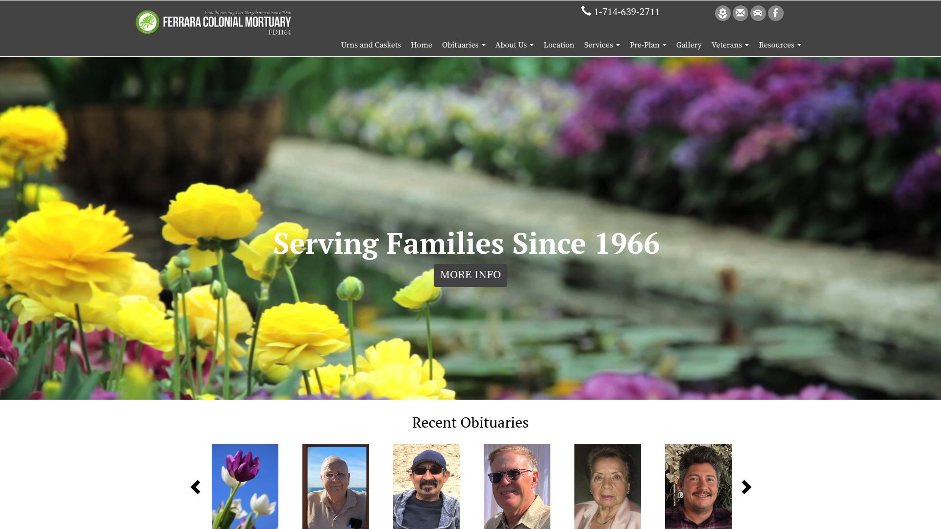 Screenshot of ferraramortuary.com