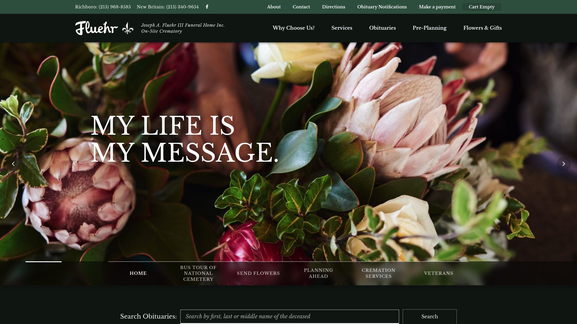 Joseph A. Fluehr III Funeral Home website