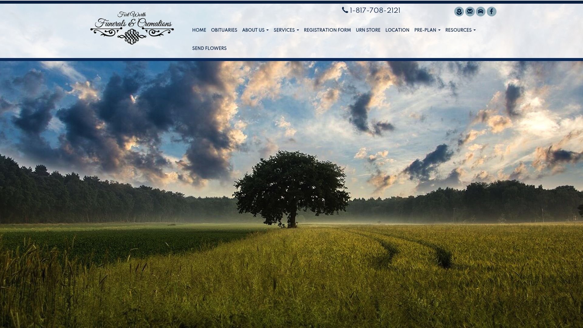 Fort Worth Funerals & Cremations website homepage