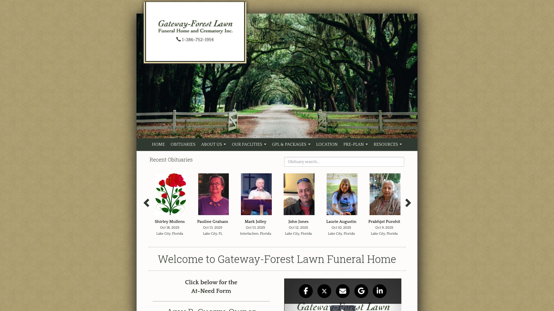 Gateway-Forest Lawn Funeral Home website