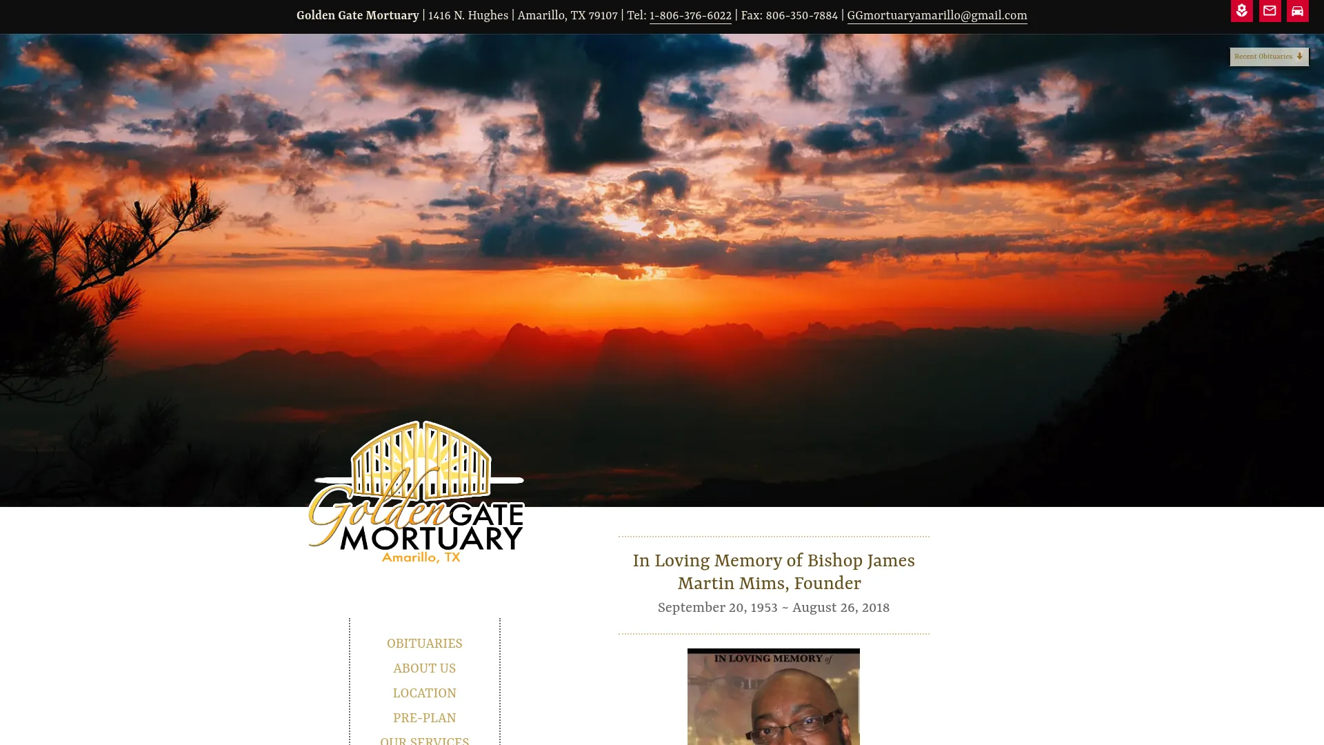 Golden Gate Mortuary Amarillo front entrance