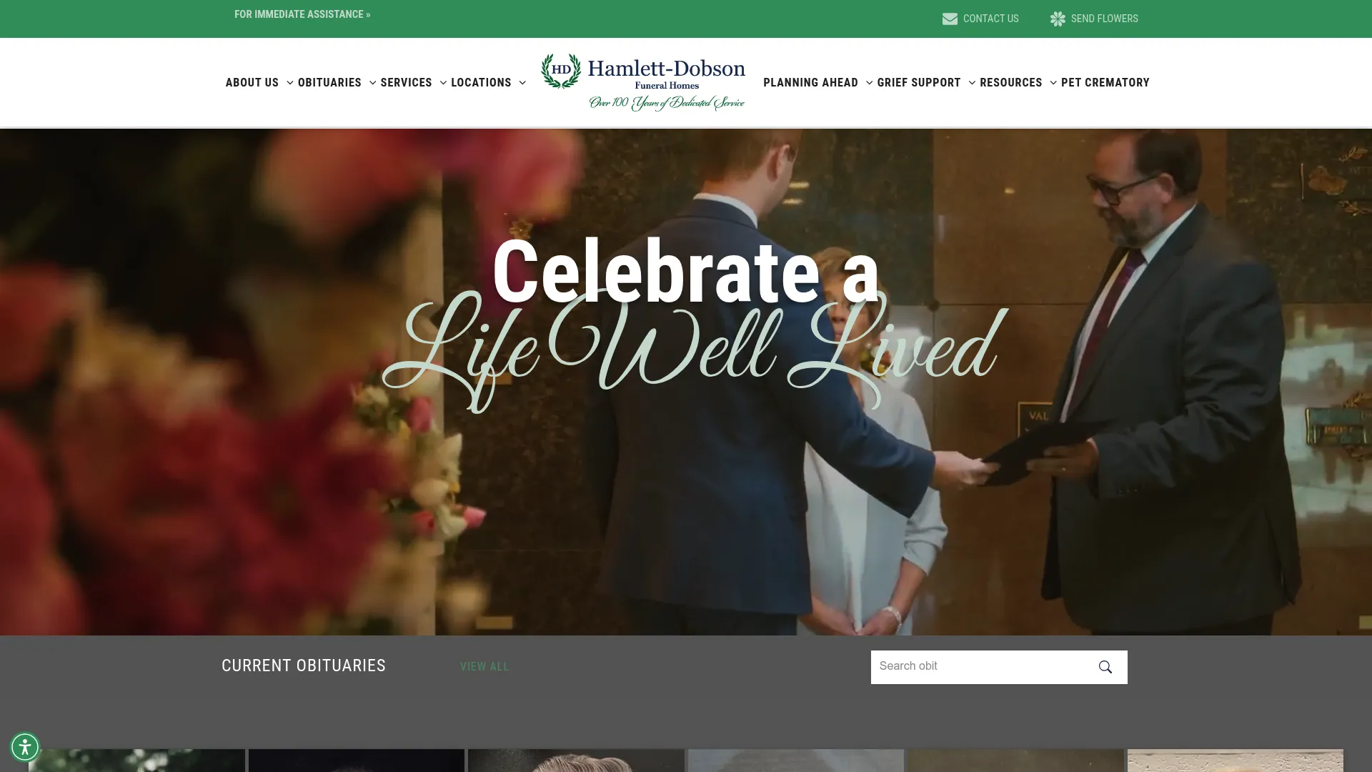 Hamlett-Dobson Funeral Homes website
