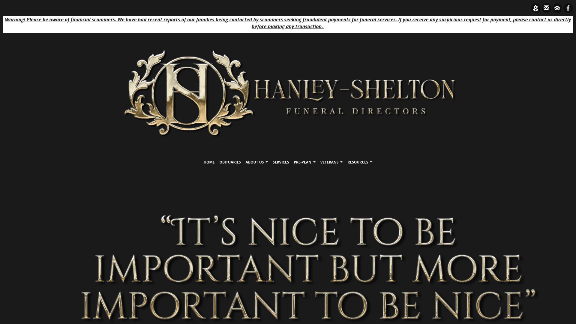 Hanley-Shelton Funeral Directors website