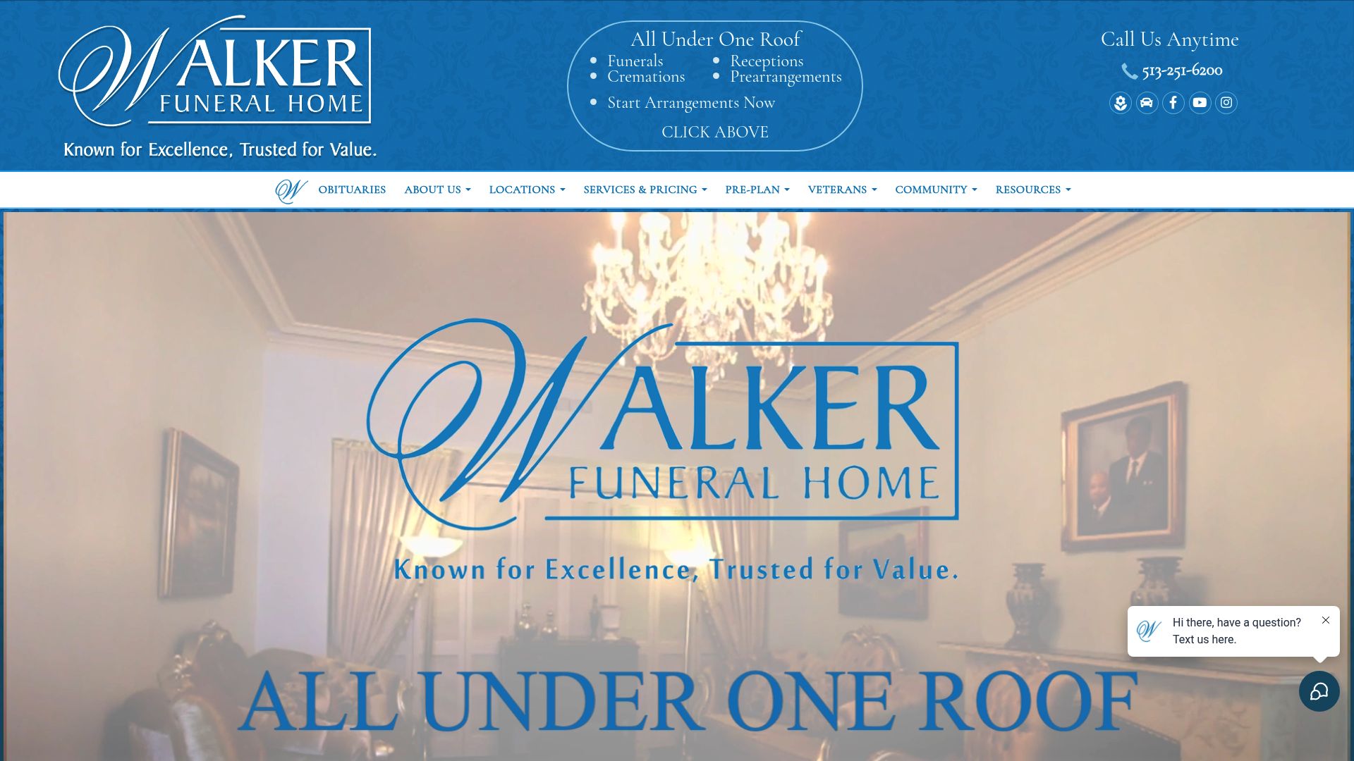 Herb Walker Funeral Home website homepage