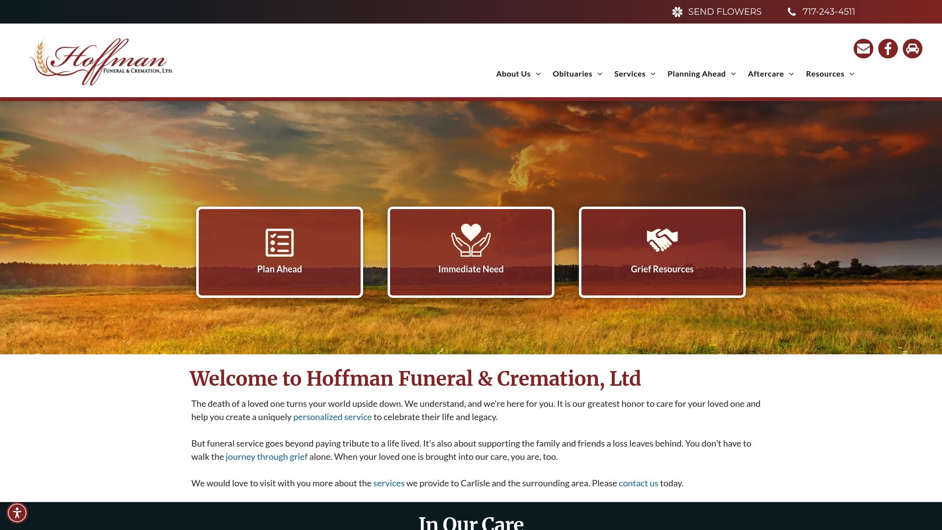 Hoffman Funeral Home exterior and entrance