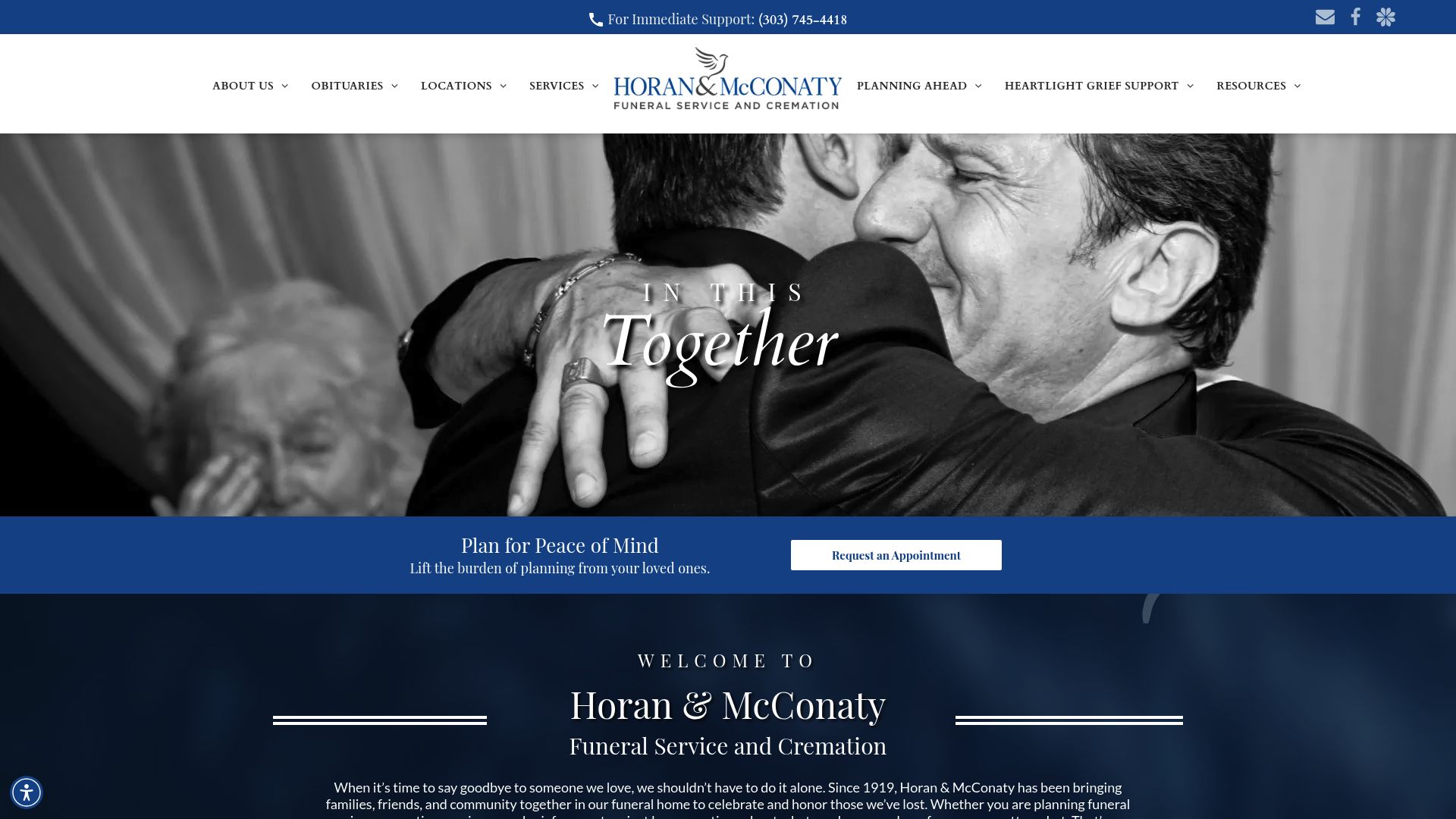 Horan & McConaty Funeral Service website homepage