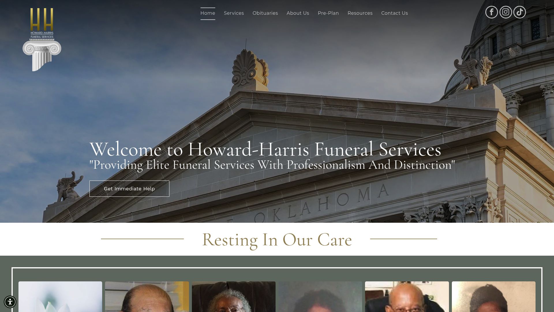 Howard Harris Funeral Services website screenshot