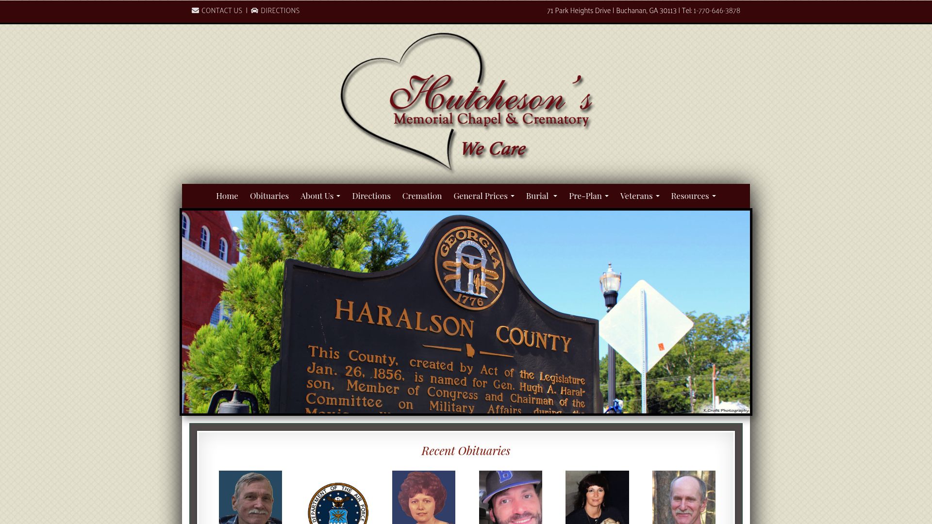 Hutcheson's Memorial Chapel website homepage