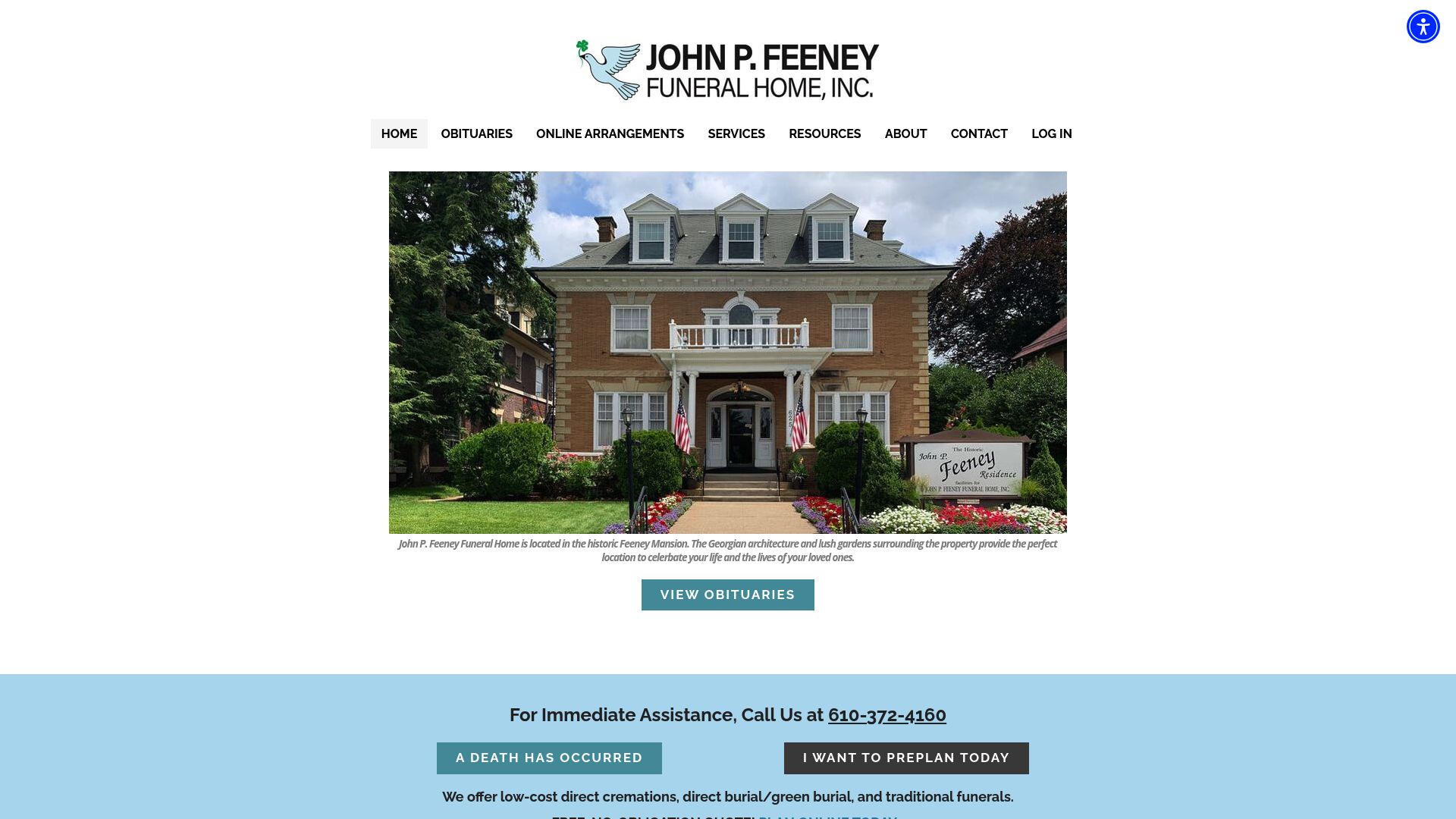John P. Feeney Funeral Home Victorian mansion exterior