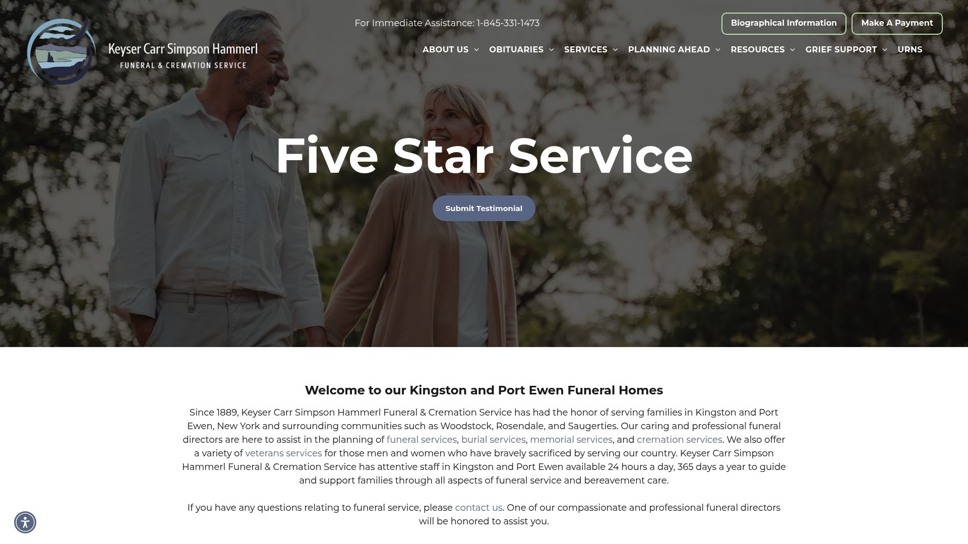 Screenshot of keyserfuneralservice.com