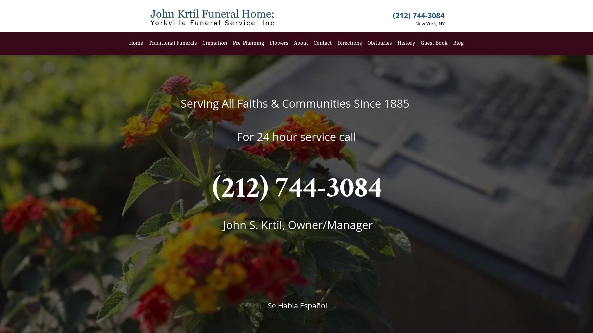John Krtil Funeral Home website